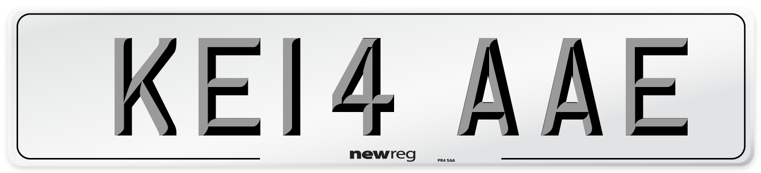KE14 AAE Number Plate from New Reg